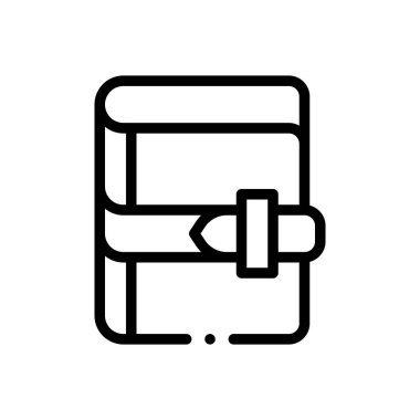 Kitap ikonu. Beyaz Arkaplanda İnce Doğrusal Tasarım