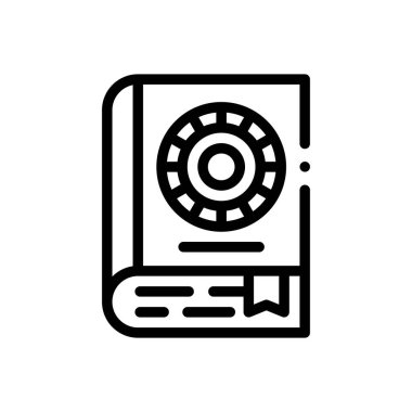 Kitap ikonu. Beyaz Arkaplanda İnce Doğrusal Tasarım