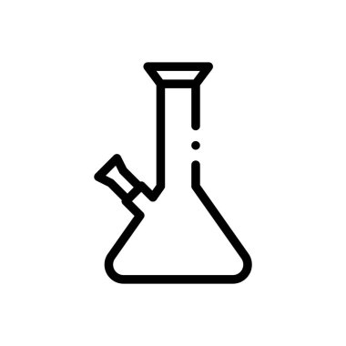 Bong ikonu. Beyaz Arkaplanda İnce Doğrusal Tasarım