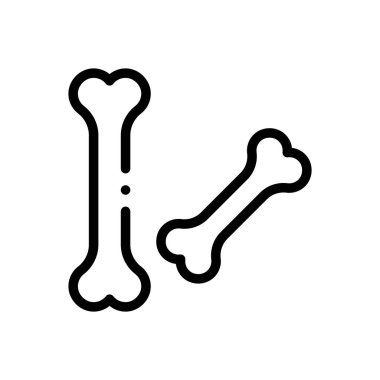 Kemik ikonu. Beyaz Arkaplanda İnce Doğrusal Tasarım