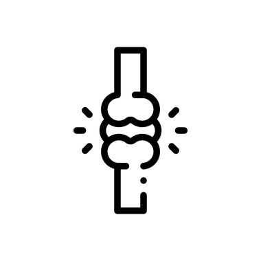Kemik ikonu. Beyaz Arkaplanda İnce Doğrusal Tasarım