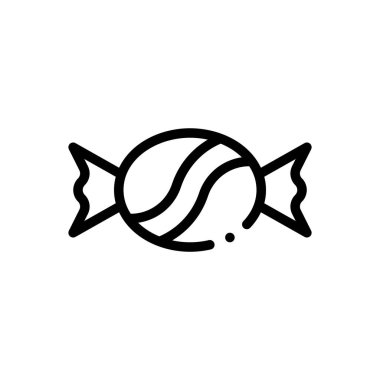 Bonbon ikonu. Beyaz Arkaplanda İnce Doğrusal Tasarım