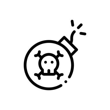 Bomba ikonu. Beyaz Arkaplanda İnce Doğrusal Tasarım