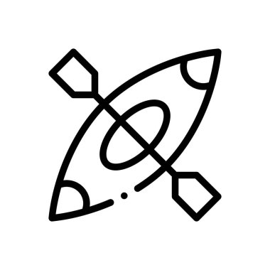 Tekne ikonu. Beyaz Arkaplanda İnce Doğrusal Tasarım