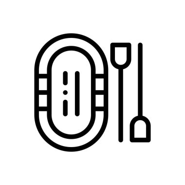 Tekne ikonu. Beyaz Arkaplanda İnce Doğrusal Tasarım