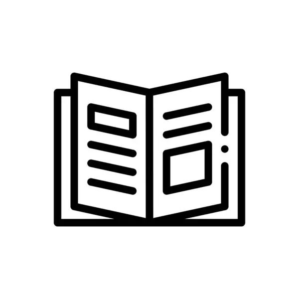 Broşür ikonu. Beyaz Arkaplanda İnce Doğrusal Tasarım