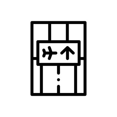 Biniş ikonu. Beyaz Arkaplanda İnce Doğrusal Tasarım