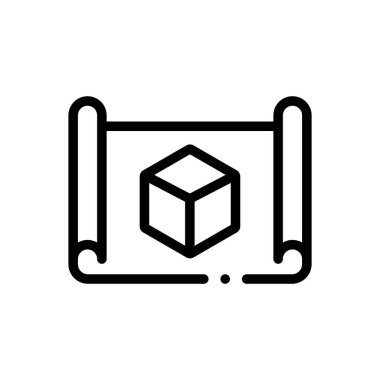 Şablon simgesi. Beyaz Arkaplanda İnce Doğrusal Tasarım