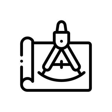 Şablon simgesi. Beyaz Arkaplanda İnce Doğrusal Tasarım