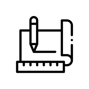 Şablon simgesi. Beyaz Arkaplanda İnce Doğrusal Tasarım