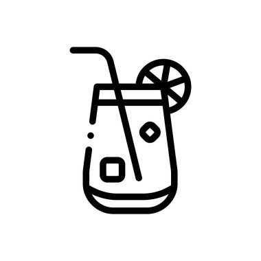 Mavi göl ikonu. Beyaz Arkaplanda İnce Doğrusal Tasarım