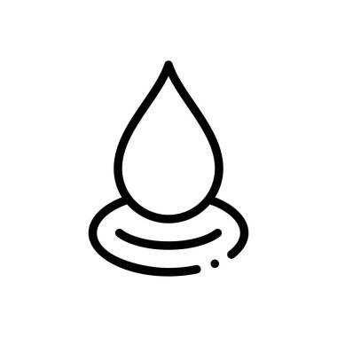 Temiz su ikonu. Beyaz Arkaplanda İnce Doğrusal Tasarım