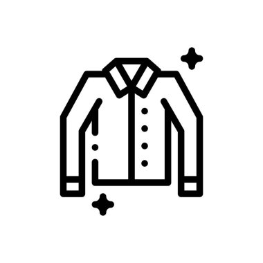 Temiz giysi ikonu. Beyaz Arkaplanda İnce Doğrusal Tasarım