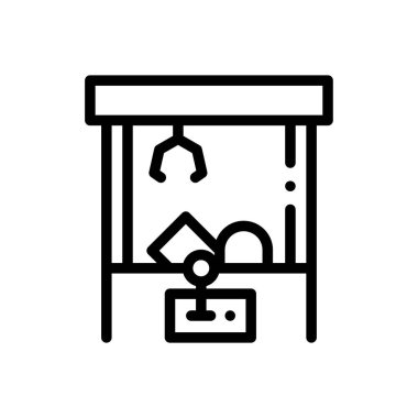 Pençe makinesi simgesi. Beyaz Arkaplanda İnce Doğrusal Tasarım