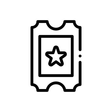 Sinema biletleri ikonu. Beyaz Arkaplanda İnce Doğrusal Tasarım