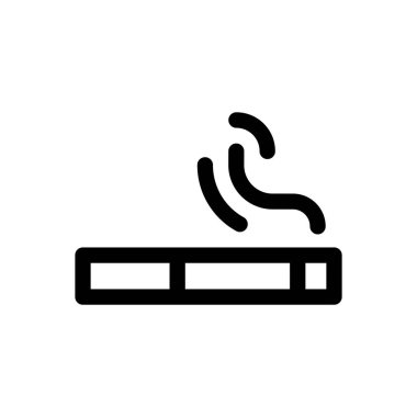 sigara ikonu. Beyaz Arkaplanda İnce Doğrusal Tasarım