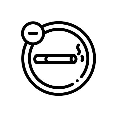 sigara ikonu. Beyaz Arkaplanda İnce Doğrusal Tasarım