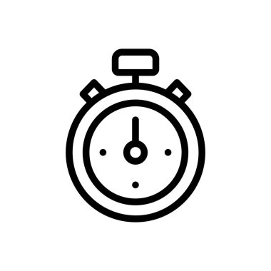 kronometre simgesi. Beyaz Arkaplanda İnce Doğrusal Tasarım