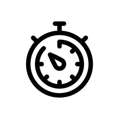 kronometre simgesi. Beyaz Arkaplanda İnce Doğrusal Tasarım