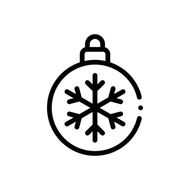 Noel balosu ikonu. Beyaz Arkaplanda İnce Doğrusal Tasarım