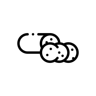 Chorizo ikonu. Beyaz Arkaplanda İnce Doğrusal Tasarım