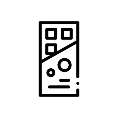 Çikolata ikonu. Beyaz Arkaplanda İnce Doğrusal Tasarım