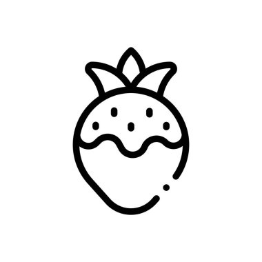 Çikolata ikonu. Beyaz Arkaplanda İnce Doğrusal Tasarım