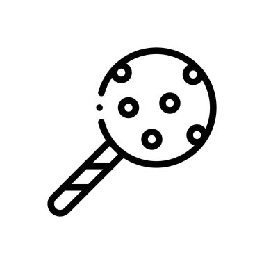 Çikolata ikonu. Beyaz Arkaplanda İnce Doğrusal Tasarım