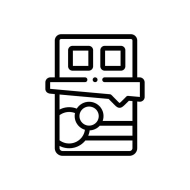 Çikolata ikonu. Beyaz Arkaplanda İnce Doğrusal Tasarım