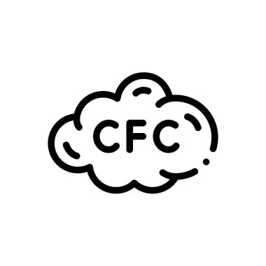 Kloroflorokarbon simgesi. Beyaz Arkaplanda İnce Doğrusal Tasarım