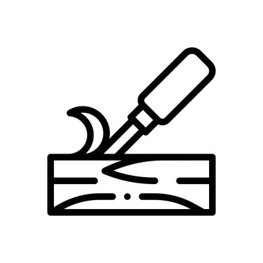 Keski simgesi. Beyaz Arkaplanda İnce Doğrusal Tasarım