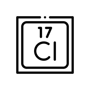 Klor ikonu. Beyaz Arkaplanda İnce Doğrusal Tasarım