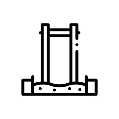 Çene yukarıda bar ikonu. Beyaz Arkaplanda İnce Doğrusal Tasarım
