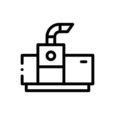 Soğutucu ikon. Beyaz Arkaplanda İnce Doğrusal Tasarım