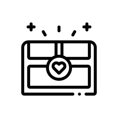 Göğüs simgesi. Beyaz Arkaplanda İnce Doğrusal Tasarım