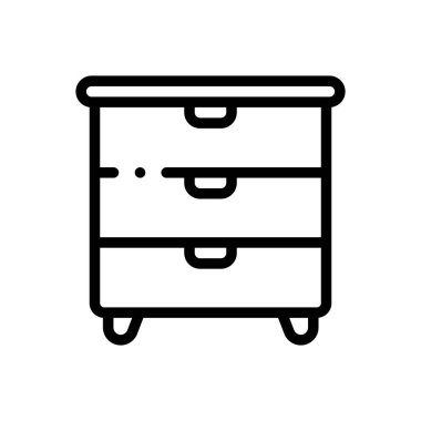 Çekmece simgesi. Beyaz Arkaplanda İnce Doğrusal Tasarım