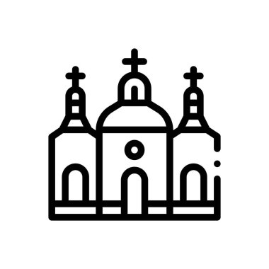 Chesme kilise ikonu. Beyaz Arkaplanda İnce Doğrusal Tasarım