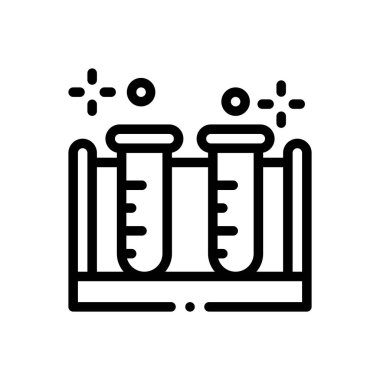 Kimya ikonu. Beyaz Arkaplanda İnce Doğrusal Tasarım