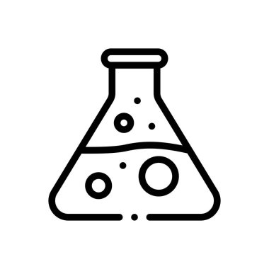 Kimyasal ikon. Beyaz Arkaplanda İnce Doğrusal Tasarım
