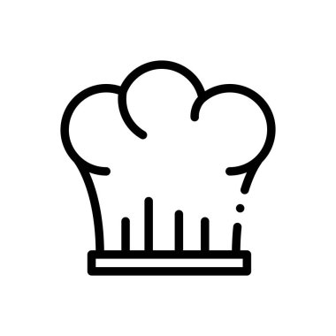 Şef şapka ikonu. Beyaz Arkaplanda İnce Doğrusal Tasarım