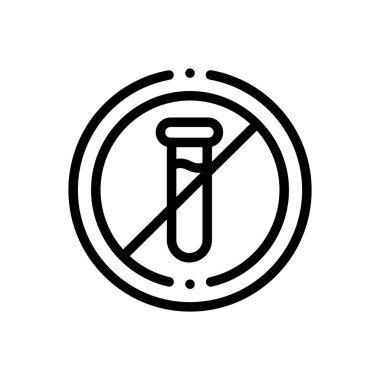 Kimyasal olmayan ikon. Beyaz Arkaplanda İnce Doğrusal Tasarım