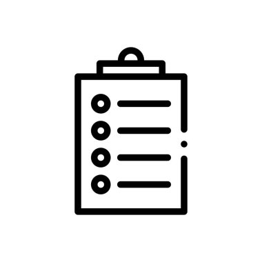 Kontrol listesi simgesi. Beyaz Arkaplanda İnce Doğrusal Tasarım