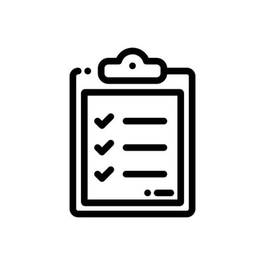 Kontrol listesi simgesi. Beyaz Arkaplanda İnce Doğrusal Tasarım