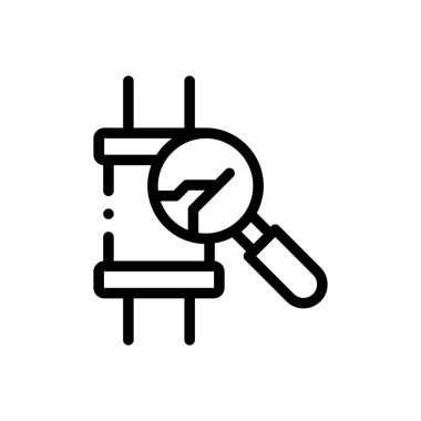 Simge kontrol ediliyor. Beyaz Arkaplanda İnce Doğrusal Tasarım