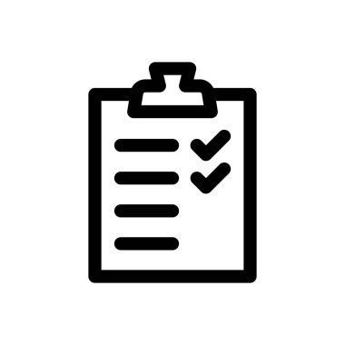 kontrol listesi simgesi. Beyaz Arkaplanda İnce Doğrusal Tasarım