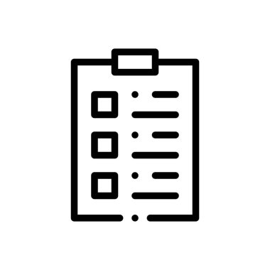 kontrol listesi simgesi. Beyaz Arkaplanda İnce Doğrusal Tasarım