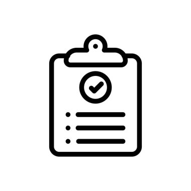 kontrol listesi simgesi. Beyaz Arkaplanda İnce Doğrusal Tasarım