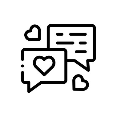 Sohbet ikonu. Beyaz Arkaplanda İnce Doğrusal Tasarım