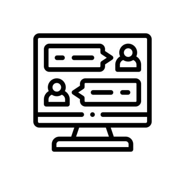 Sohbet ikonu. Beyaz Arkaplanda İnce Doğrusal Tasarım