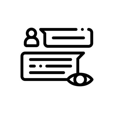 Sohbet ikonu. Beyaz Arkaplanda İnce Doğrusal Tasarım